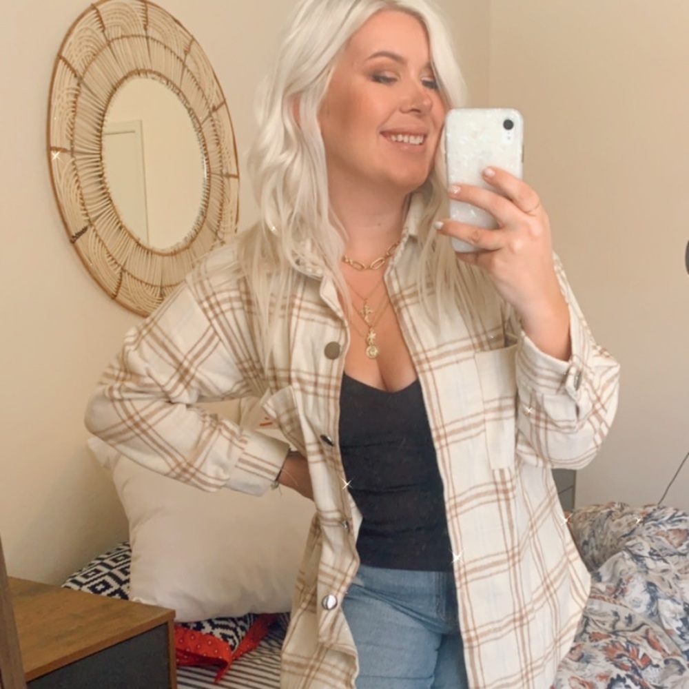 Grid plaid flannel